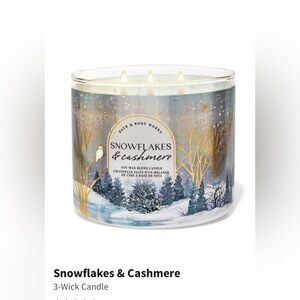 NWT! Bath & Body Works Snowflakes & Cashmere Candle